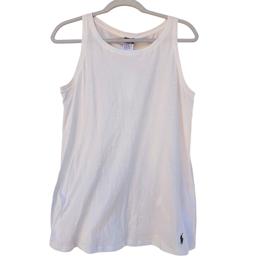 Polo Ralph Lauren Long & Lean Cotton Jersey Lounge Tank NWT Ivory Size XL